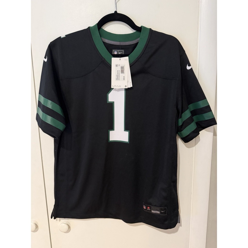 NWT Nike New York Jets #1 Sauce Gardner Jersey Youth Size Large 14/16 Kids Black
